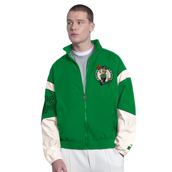 Men's Starter Green Boston Celtics The Gust Full-Zip Hooded Jacket