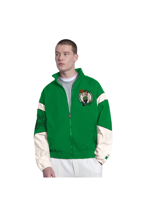 Men's Starter Green Boston Celtics The Gust Full-Zip Hooded Jacket