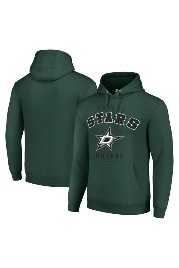 Men's Starter Green Dallas Stars Logo Pullover Hoodie