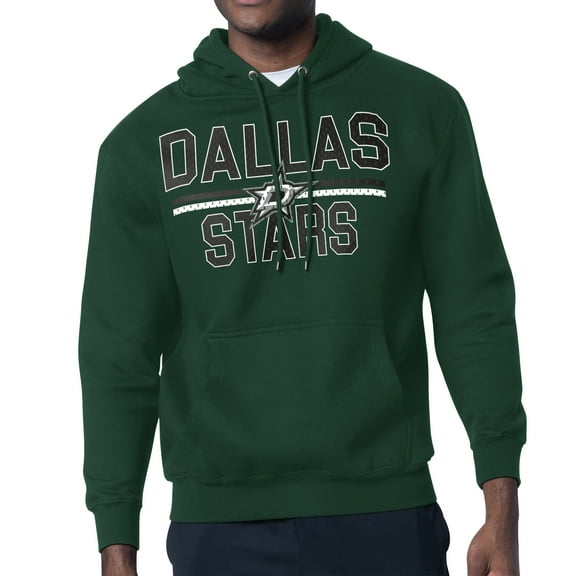 Men's Starter Green Dallas Stars Mesh Look Team Name Logo Tri-Blend Pullover Hoodie