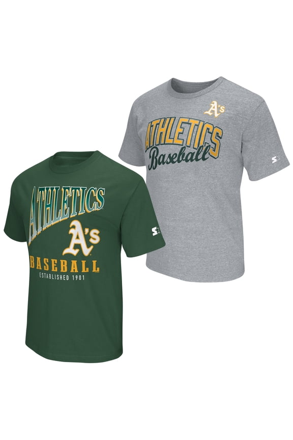 Men's Starter Green/Heather Gray Athletics Two-Pack T-Shirt Set