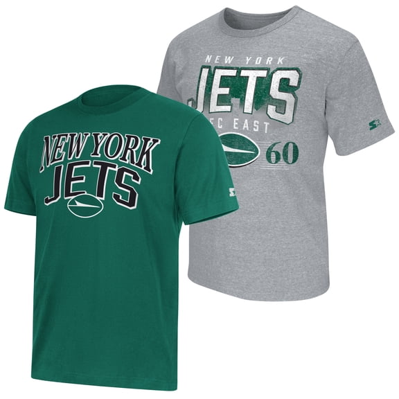 Men's Starter Green/Gray New York Jets Two-Pack Logo T-Shirt Set