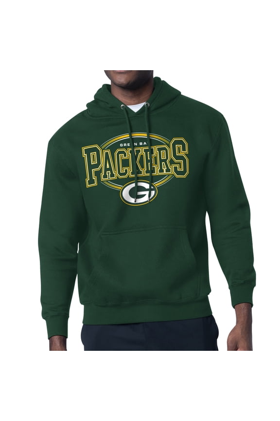 Men's Starter Green Green Bay Packers Team Track Graphic Pullover Hoodie