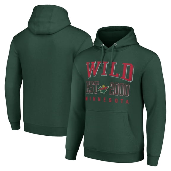 Men's Starter Green Minnesota Wild  Graphic Pullover Hoodie