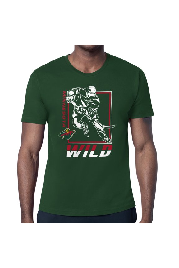 Men's Starter Green Minnesota Wild Player Grid T-Shirt