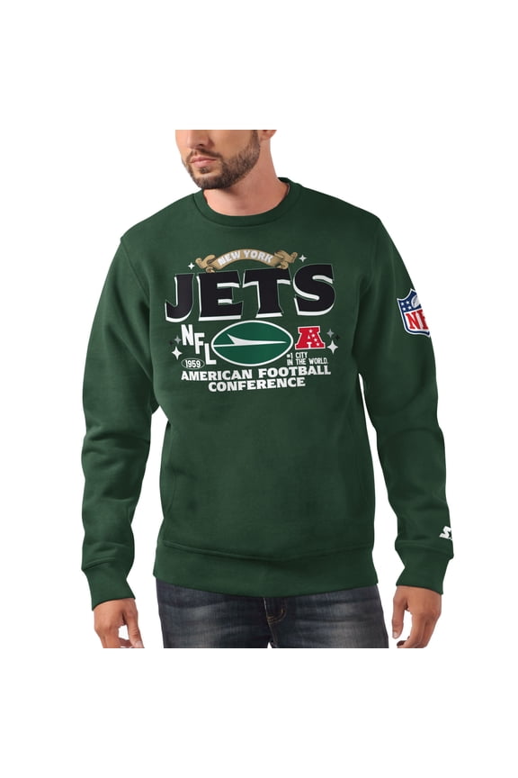 Men's Starter Green New York Jets AFC Classic Fleece Sweatshirt