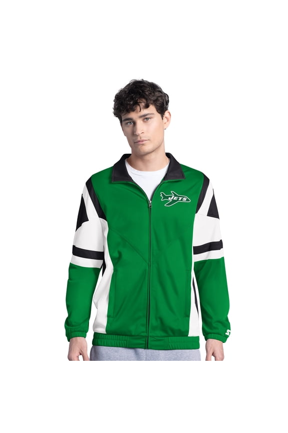 Men's-Starter Green New York Jets Contender Vintage Logo Full-Zip Track Jacket