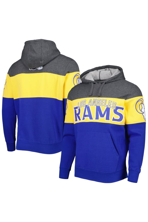 Men's Starter Heather Charcoal/Royal Los Angeles Rams Extreme Pullover Hoodie