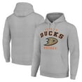 thumbnail image 1 of Men's Starter Heather Gray Anaheim Ducks  Logo Pullover Hoodie, 1 of 3