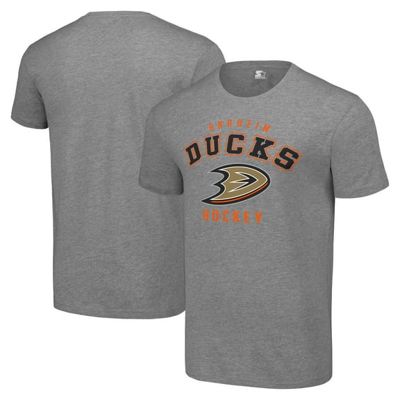 Men's Starter Heather Gray Anaheim Ducks Logo T-Shirt