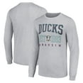 thumbnail image 1 of Men's Starter Heather Gray Anaheim Ducks Retro Graphic Long Sleeve Crew T-Shirt, 1 of 3