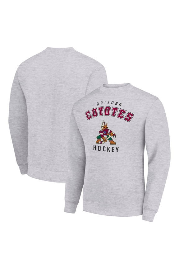 Men's Starter  Heather Gray Arizona Coyotes Team Logo Fleece Pullover Sweatshirt