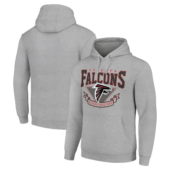 Men's Starter Heather Gray Atlanta Falcons -80s Inspired Pullover Hoodie
