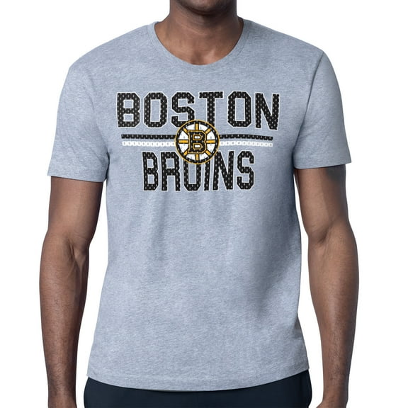 Men's Starter Heather Gray Boston Bruins Mesh Look Team Name T-Shirt