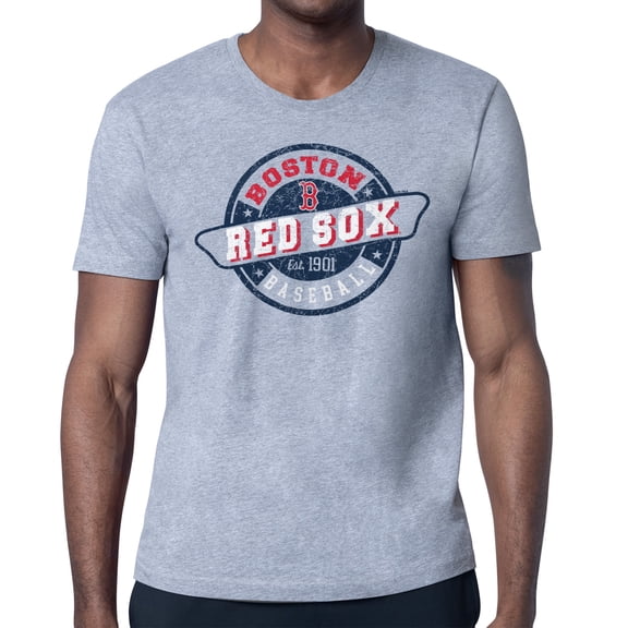 Men's Starter Heather Gray Boston Red Sox Route 66 Team Logo T-Shirt