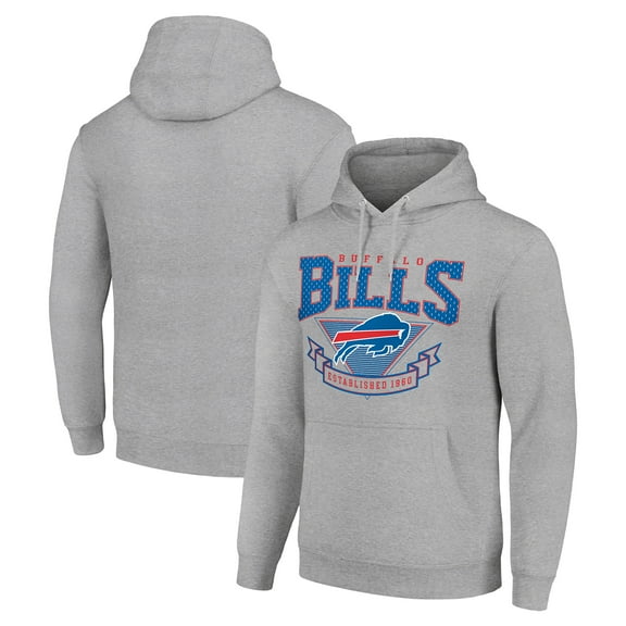 Men's Starter Heather Gray Buffalo Bills -80s Inspired Pullover Hoodie