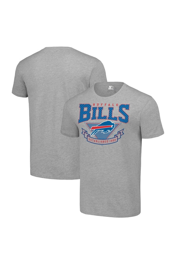 Men's Starter Heather Gray Buffalo Bills 80s Inspired Team Logo T-Shirt