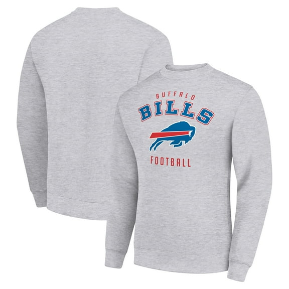 Men's Starter Heather Gray Buffalo Bills Team Logo Pullover Sweatshirt
