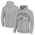 thumbnail image 1 of Men's Starter Heather Gray Buffalo Sabres Retro Graphic Pullover Hoodie, 1 of 3