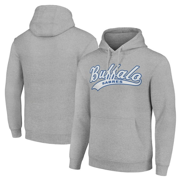 Men's Starter Heather Gray Buffalo Sabres Tailsweep Fleece Tri-Blend Pullover Hoodie