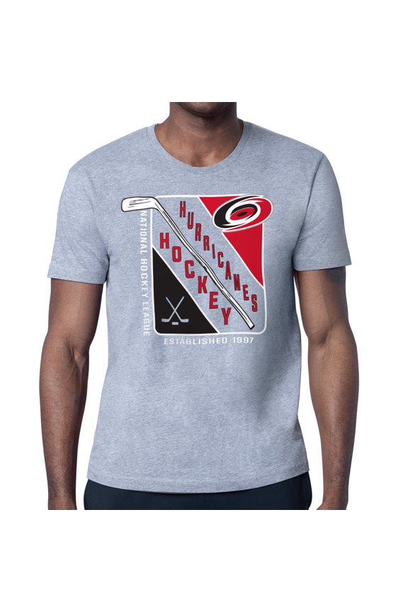 Men's Starter Heather Gray Carolina Hurricanes Shield Graphic T-Shirt