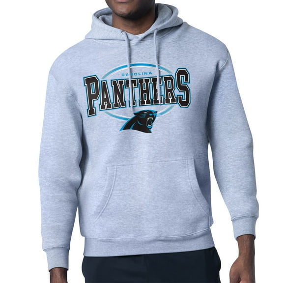 Men's Starter Heather Gray Carolina Panthers Team Track Graphic Pullover Hoodie