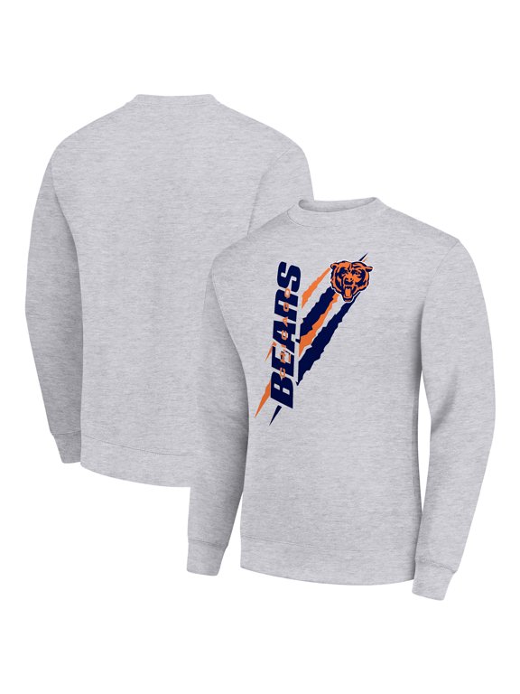 Men's Starter Heather Gray Chicago Bears Color Scratch Team Graphic Fleece Pullover Sweatshirt