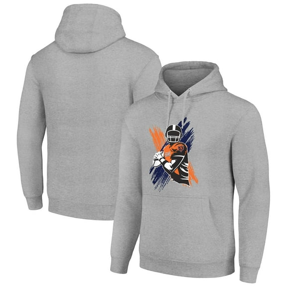 Men's Starter Heather Gray Chicago Bears Player X Fleece Pullover Hoodie