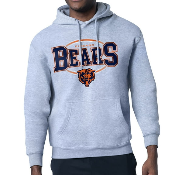 Men's Starter Heather Gray Chicago Bears Team Track Graphic Pullover Hoodie