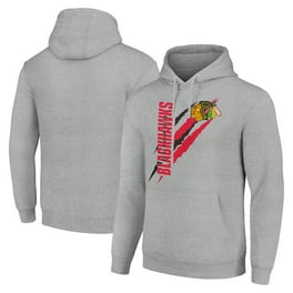 Men s Starter Heather Gray Minnesota Wild Graphic Pullover Hoodie