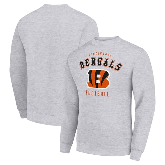 Men's Starter Heather Gray Cincinnati Bengals Team Logo Pullover Sweatshirt