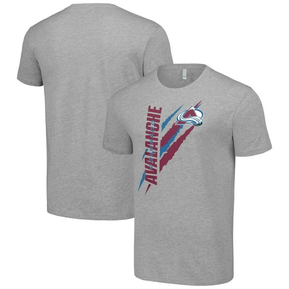 Men's Starter Heather Gray Colorado Avalanche Color Scratch T-Shirt