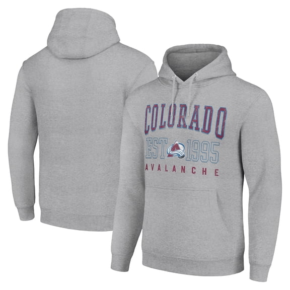 Men's Starter Heather Gray Colorado Avalanche Graphic Pullover Hoodie