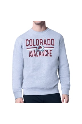 Men's Starter Heather Gray Colorado Avalanche Mesh Look Team Name Logo Pullover Sweatshirt
