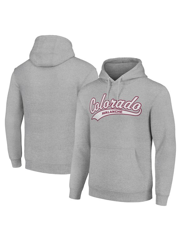 Men's Starter Heather Gray Colorado Avalanche Tailsweep Fleece Tri-Blend Pullover Hoodie