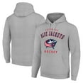 thumbnail image 1 of Men's Starter Heather Gray Columbus Blue Jackets  Logo Pullover Hoodie, 1 of 3