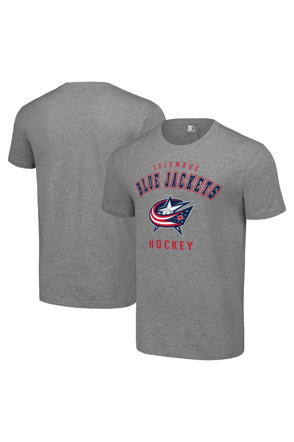 Men's Starter Heather Gray Columbus Blue Jackets Logo T-Shirt