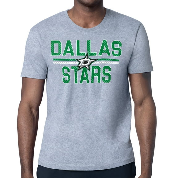 Men's Starter Heather Gray Dallas Stars Mesh Look Team Name T-Shirt