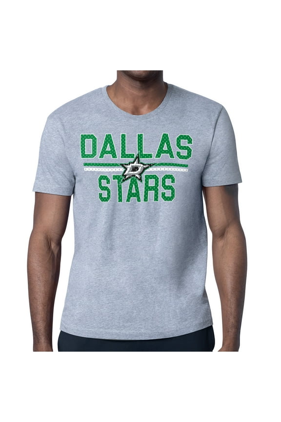 Men's Starter Heather Gray Dallas Stars Mesh Look Team Name T-Shirt