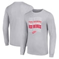 thumbnail image 1 of Men's Starter Heather Gray Detroit Red Wings Four Team Name Logo Long Sleeve Graphic T-Shirt, 1 of 3