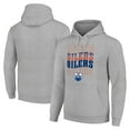 thumbnail image 1 of Men's Starter Heather Gray Edmonton Oilers Four Team Name Logo Fleece Pullover Hoodie, 1 of 3