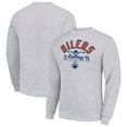 thumbnail image 1 of Men's Starter Heather Gray Edmonton Oilers Stick And Puck Logo Fleece Pullover Sweatshirt, 1 of 3