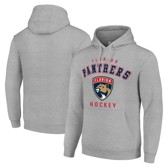 Men's Starter Heather Gray Florida Panthers  Logo Pullover Hoodie