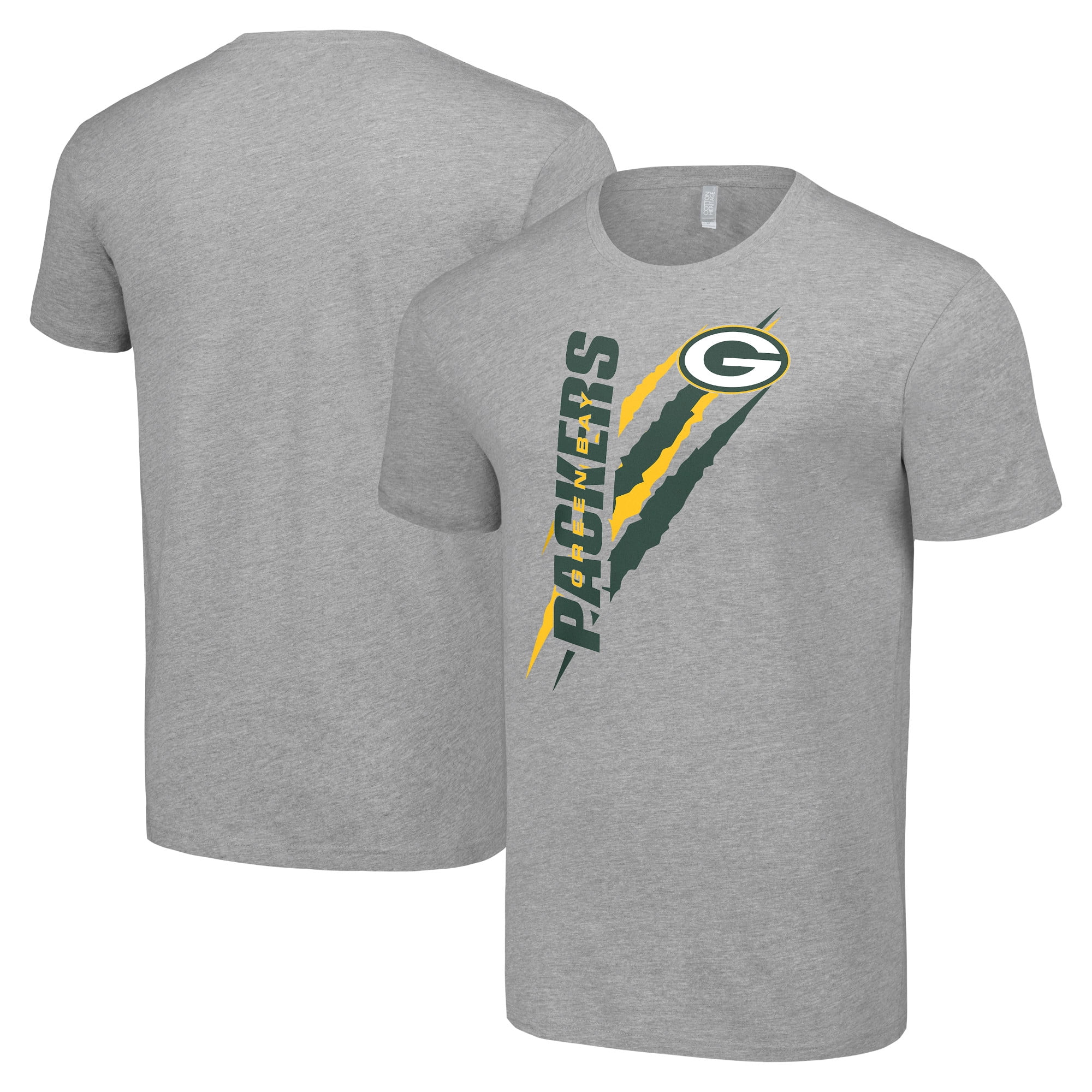 Men's Starter Heather Gray Green Bay Packers Color Scratch T-Shirt ...