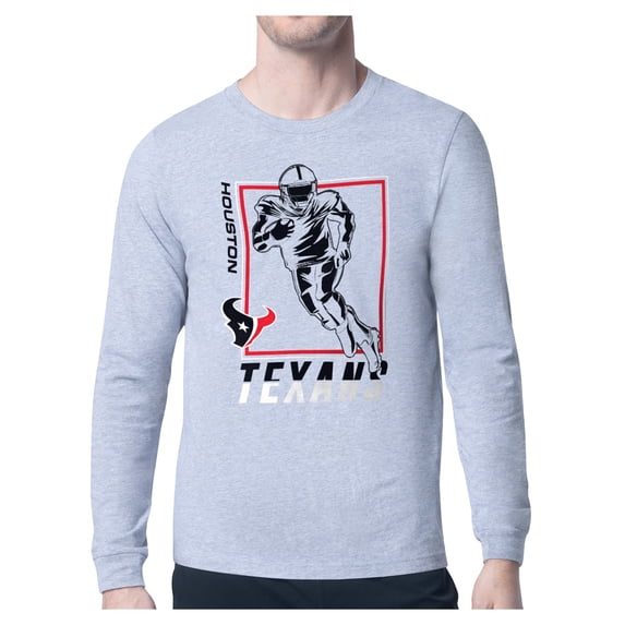 Men's-Starter Heather Gray Houston Texans Long Sleeve T-Shirt