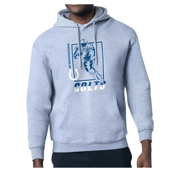 Men's Starter Heather Gray Indianapolis Colts Player Grid Pullover Hoodie