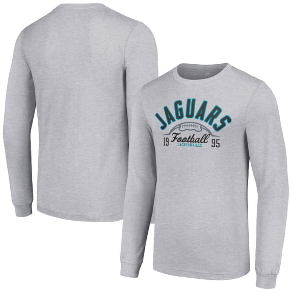Men's Starter Heather Gray Jacksonville Jaguars Half Ball Team Long Sleeve T-Shirt