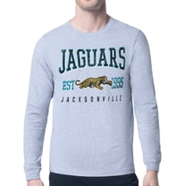 Men's Starter  Heather Gray Jacksonville Jaguars Retro Team Logo Long Sleeve T-Shirt