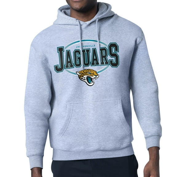 Men's Starter Heather Gray Jacksonville Jaguars Team Track Graphic Pullover Hoodie