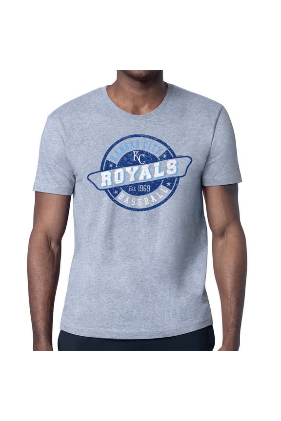 Men's Starter Heather Gray Kansas City Royals Route 66 Team Logo T-Shirt